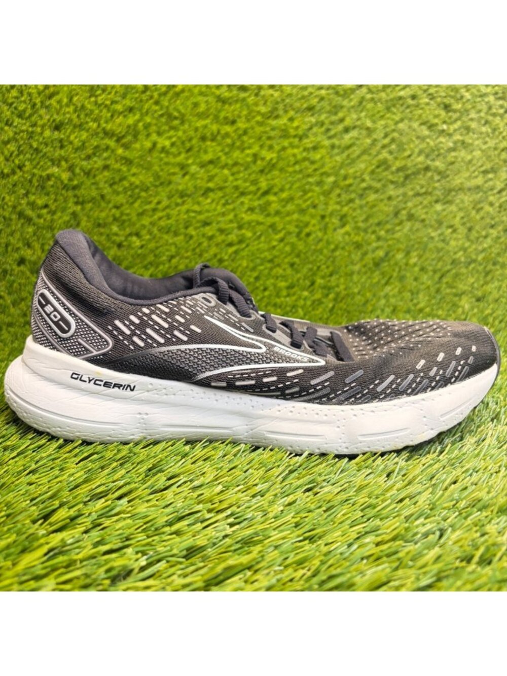 Brooks Glycerin 20 Womens Size 9.5 Black White Athletic Running Shoes Sneakers